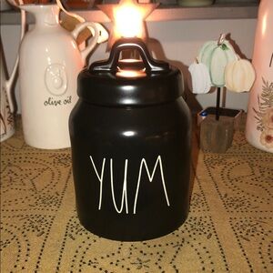 Rae Dunn YUM Baby Canister Black